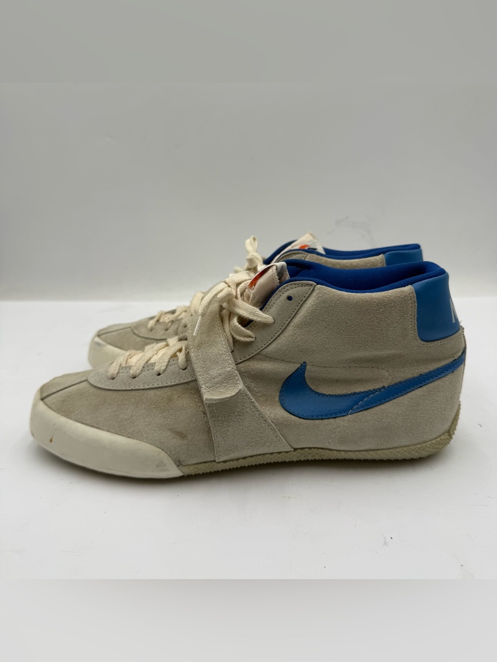 B57 Nike Javelin Track & Field Javelin Throw Spikes Shoes White/Blue Sz 12